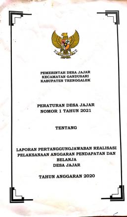 Peraturan Desa No. 1 Tahun 2021 Tentang Laporan Pertanggungjawaban Realisasi APBDes 2020